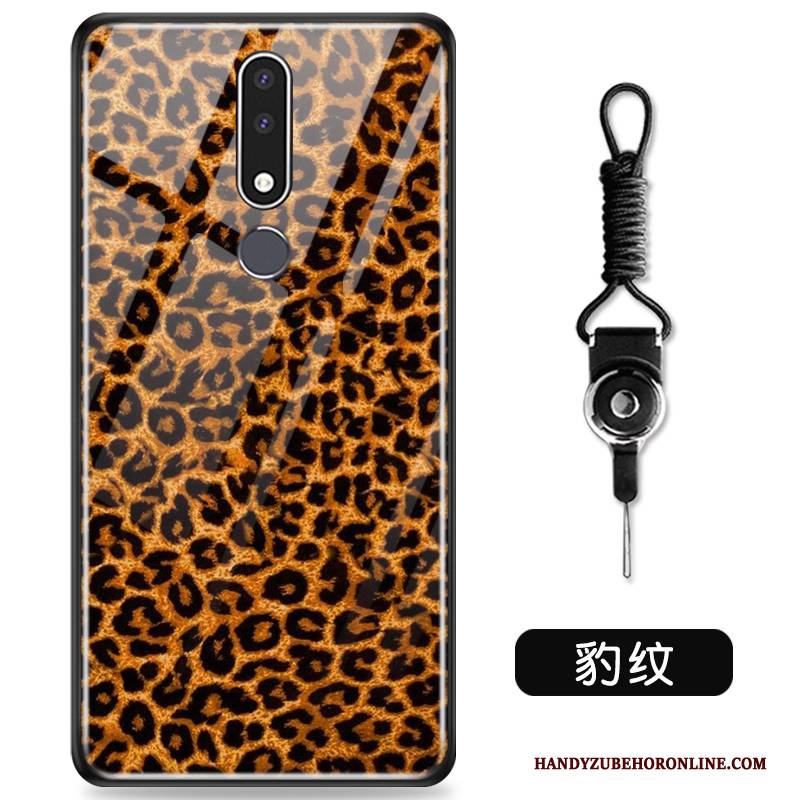 Hülle Nokia 3.1 Plus Weiche Handyhüllen Schwer, Case Nokia 3.1 Plus Schutz Glas Leopard