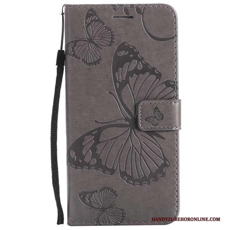 Hülle Nokia 3.2 Silikon Blumen Schmetterling, Case Nokia 3.2 Taschen Handyhüllen Rosa