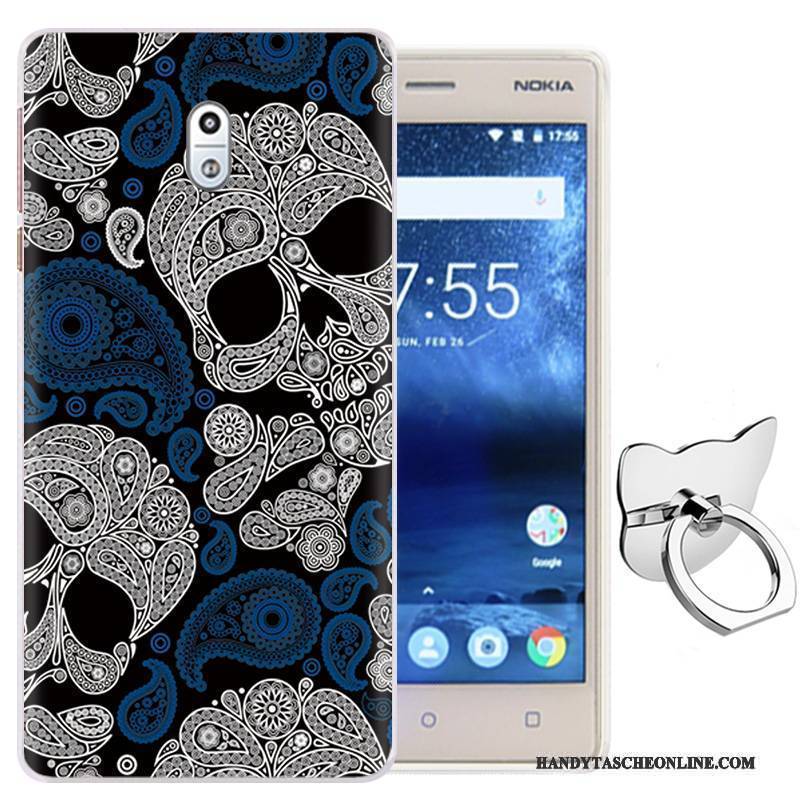 Hülle Nokia 3 Karikatur Ring Schnalle, Case Nokia 3 Weiche Handyhüllen Lila