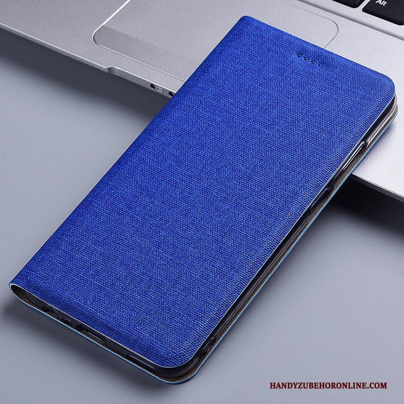 Hülle Nokia 4.2 Folio Baumwolle Und Leinen Handyhüllen, Case Nokia 4.2 Taschen Blau