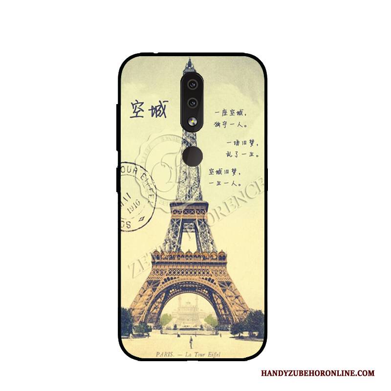 Hülle Nokia 4.2 Karikatur Nubuck Anti-sturz, Case Nokia 4.2 Taschen Blau Handyhüllen