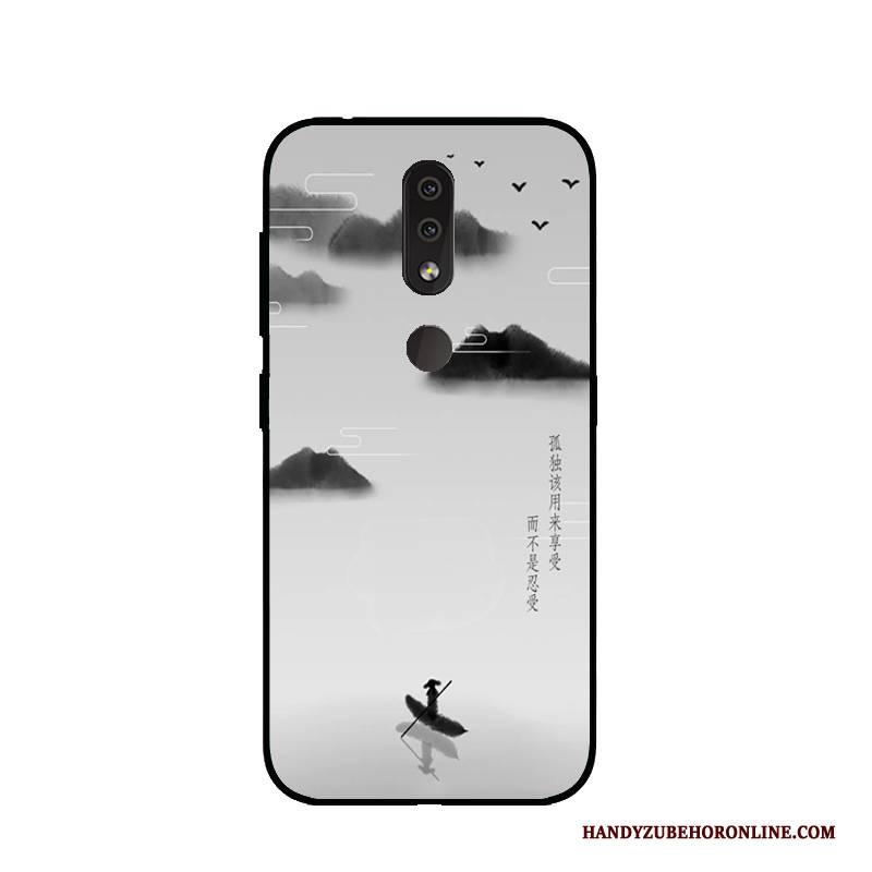 Hülle Nokia 4.2 Karikatur Nubuck Anti-sturz, Case Nokia 4.2 Taschen Blau Handyhüllen