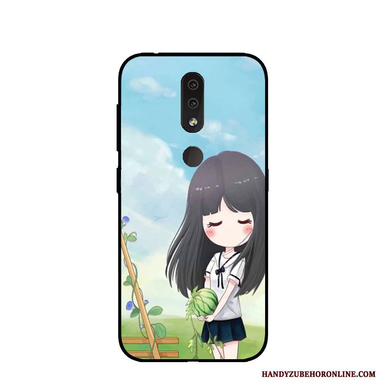 Hülle Nokia 4.2 Karikatur Nubuck Anti-sturz, Case Nokia 4.2 Taschen Blau Handyhüllen