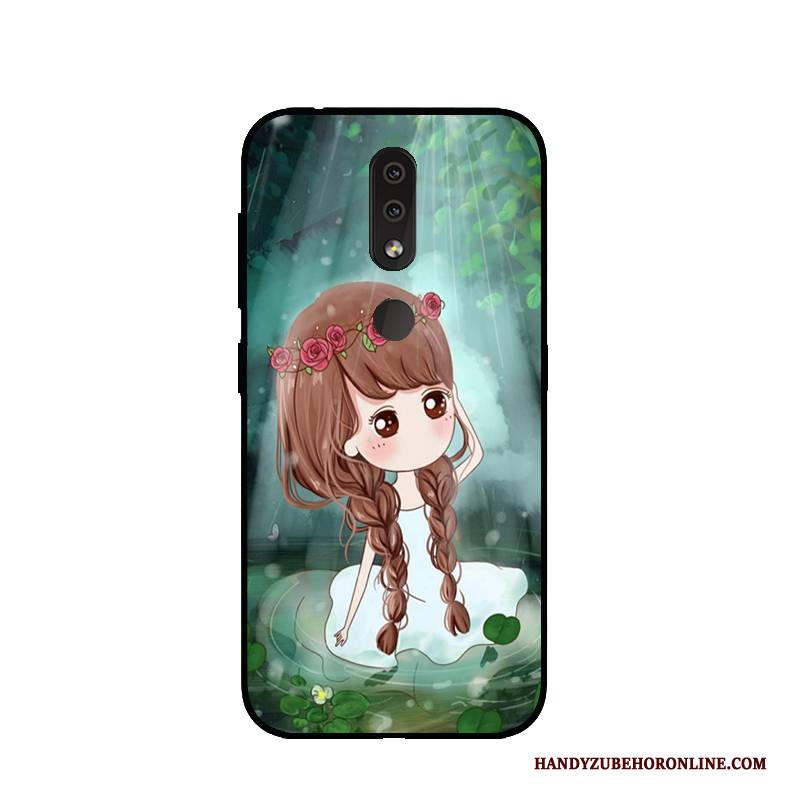 Hülle Nokia 4.2 Karikatur Nubuck Anti-sturz, Case Nokia 4.2 Taschen Blau Handyhüllen