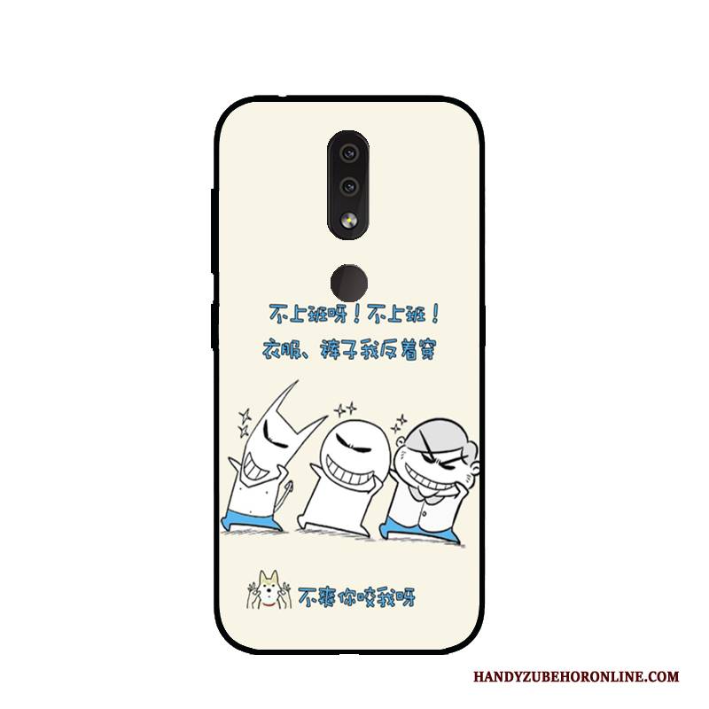 Hülle Nokia 4.2 Karikatur Nubuck Anti-sturz, Case Nokia 4.2 Taschen Blau Handyhüllen