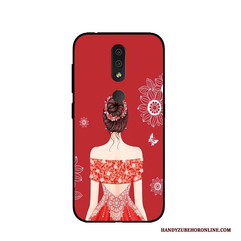 Hülle Nokia 4.2 Karikatur Nubuck Anti-sturz, Case Nokia 4.2 Taschen Blau Handyhüllen