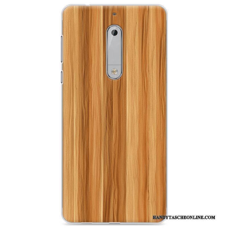 Hülle Nokia 5 Gemalt Handyhüllen Holz, Case Nokia 5 Taschen Grau Anti-sturz