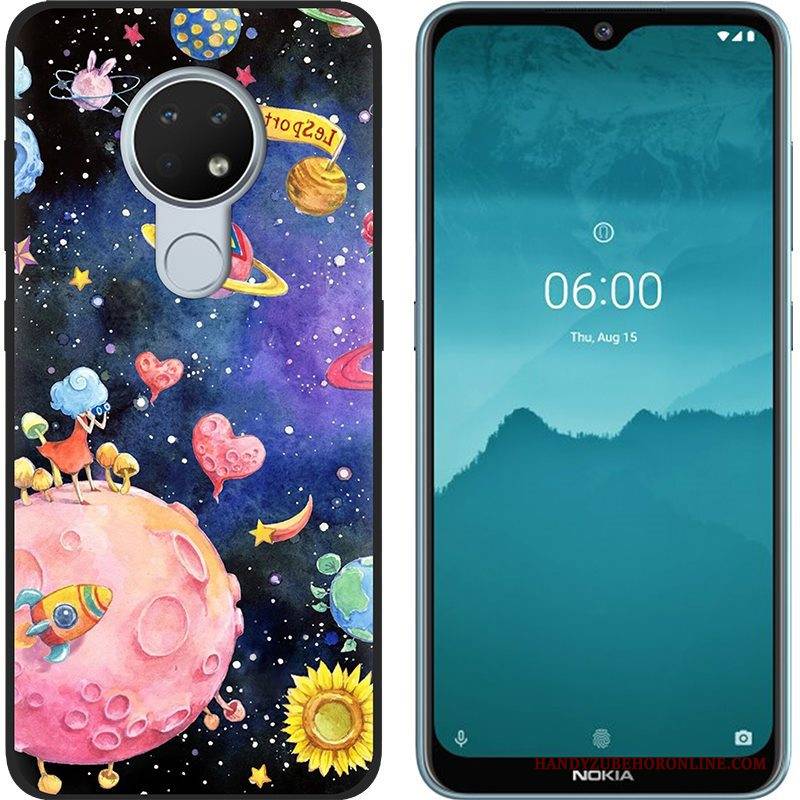 Hülle Nokia 6.2 Kreativ Handyhüllen Nubuck, Case Nokia 6.2 Weiche Trend Schwarz