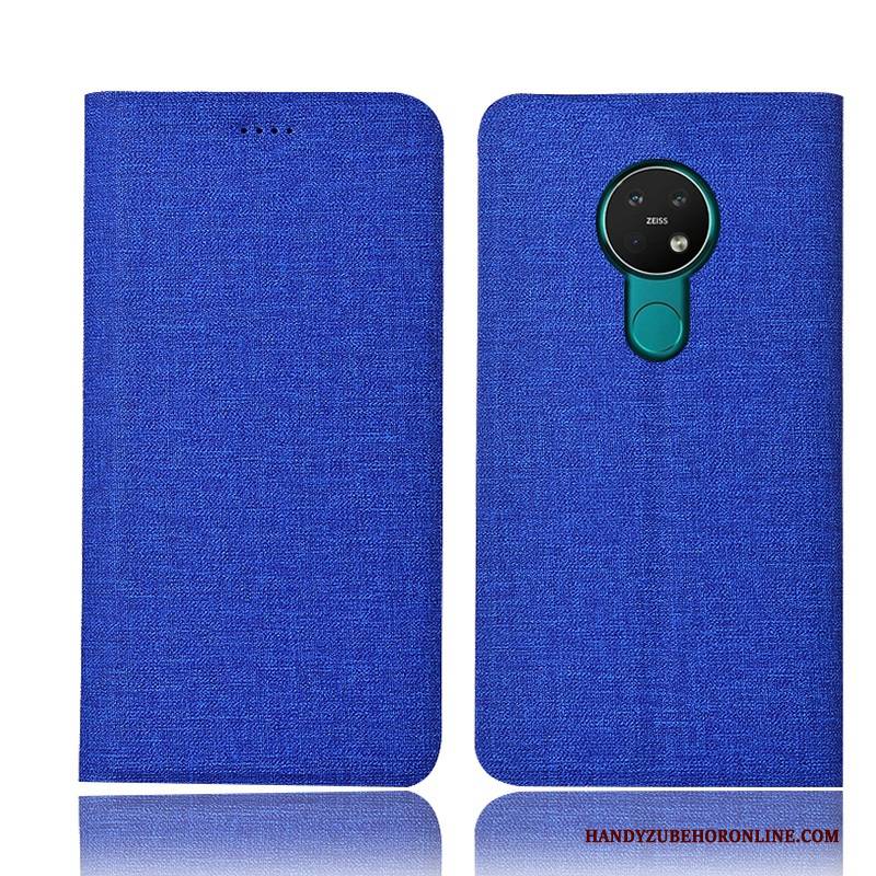 Hülle Nokia 6.2 Taschen Handyhüllen Anti-sturz, Case Nokia 6.2 Schutz Blau Baumwolle Und Leinen