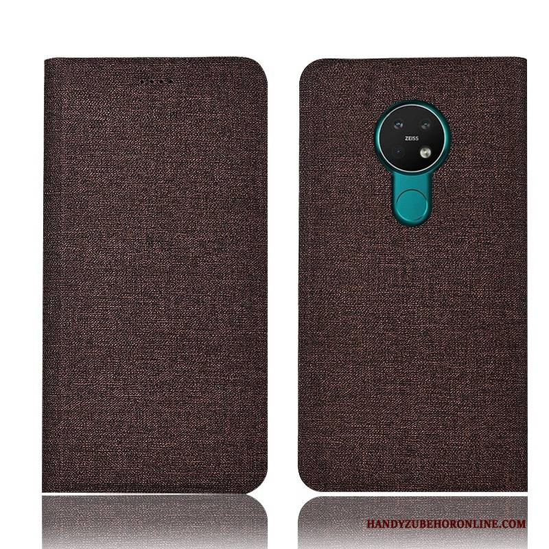 Hülle Nokia 6.2 Taschen Handyhüllen Anti-sturz, Case Nokia 6.2 Schutz Blau Baumwolle Und Leinen