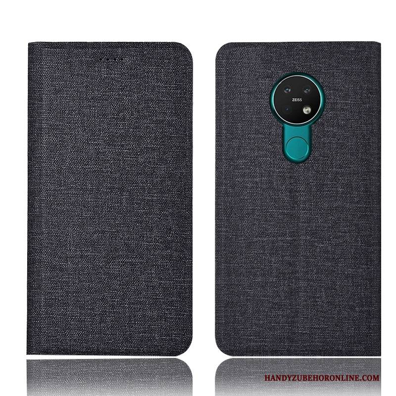 Hülle Nokia 6.2 Taschen Handyhüllen Anti-sturz, Case Nokia 6.2 Schutz Blau Baumwolle Und Leinen