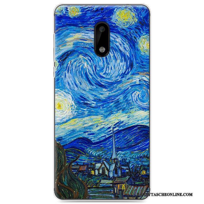 Hülle Nokia 6 Gemalt Blau Nette, Case Nokia 6 Silikon Persönlichkeit Handyhüllen