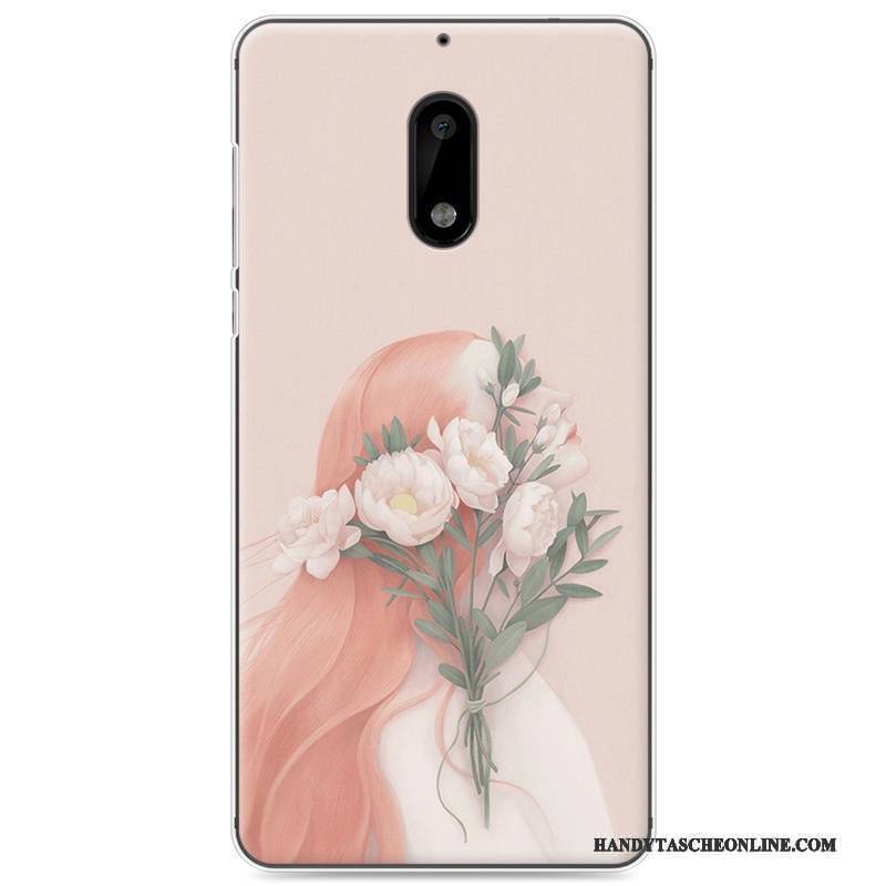 Hülle Nokia 6 Gemalt Mini Rosa, Case Nokia 6 Taschen Kunst Handyhüllen