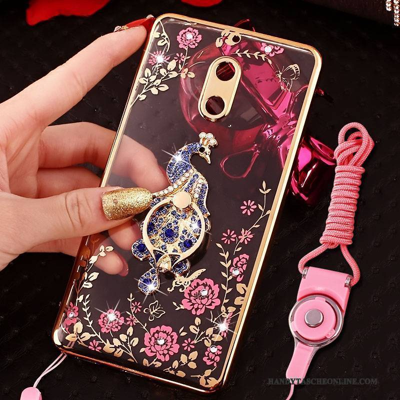 Hülle Nokia 6 Kreativ Rosa Trend, Case Nokia 6 Strass Handyhüllen Ring