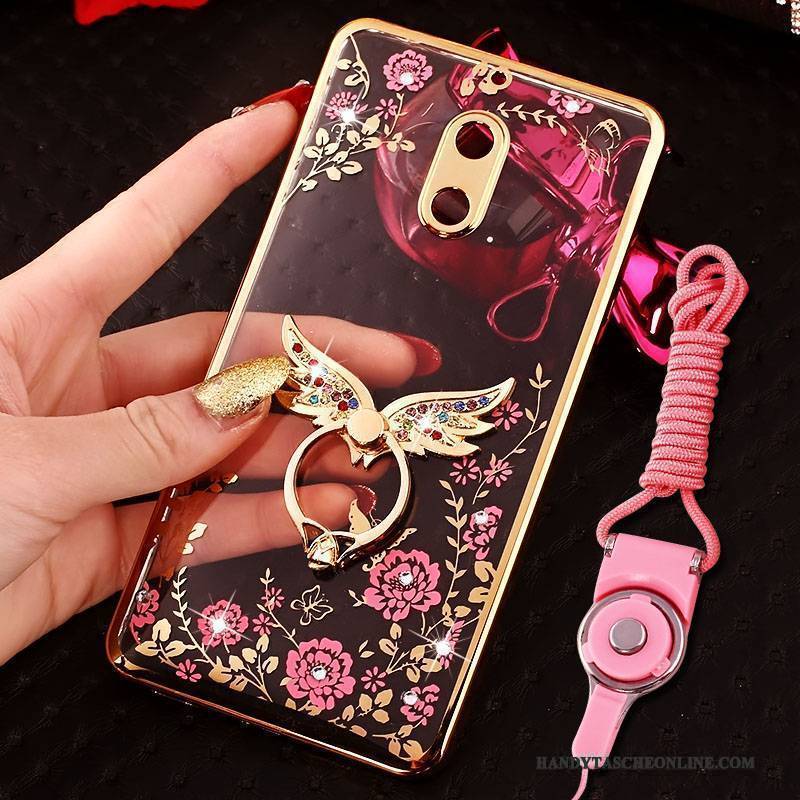 Hülle Nokia 6 Kreativ Rosa Trend, Case Nokia 6 Strass Handyhüllen Ring