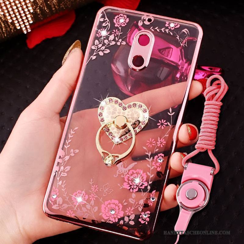 Hülle Nokia 6 Kreativ Rosa Trend, Case Nokia 6 Strass Handyhüllen Ring