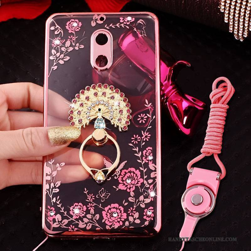 Hülle Nokia 6 Kreativ Rosa Trend, Case Nokia 6 Strass Handyhüllen Ring