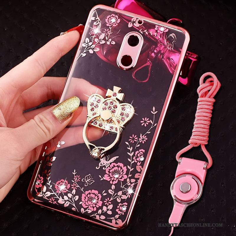 Hülle Nokia 6 Kreativ Rosa Trend, Case Nokia 6 Strass Handyhüllen Ring