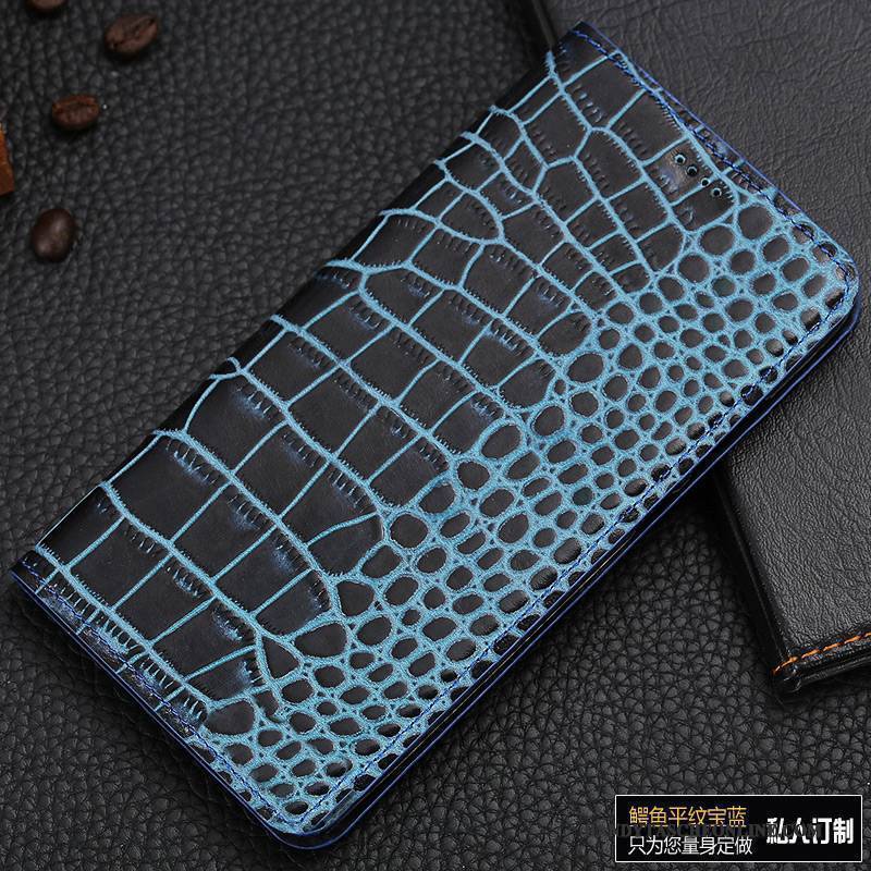 Hülle Nokia 6 Lederhülle Dunkelblau Handyhüllen, Case Nokia 6 Leder