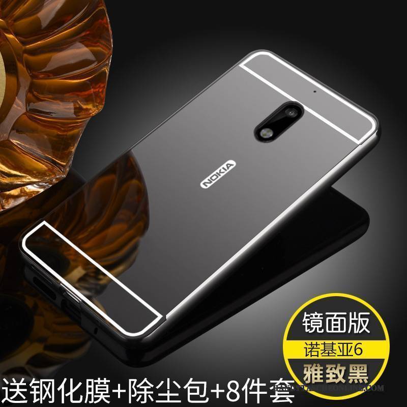 Hülle Nokia 6 Metall Schwer Handyhüllen, Case Nokia 6 Nubuck Spiegel