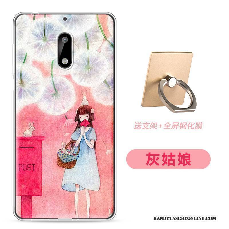 Hülle Nokia 6 Schutz Anti-sturz Transparent, Case Nokia 6 Weiche Handyhüllen Rosa