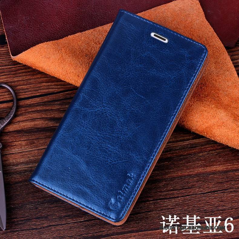 Hülle Nokia 6 Taschen Anti-sturz Blau, Case Nokia 6 Schutz