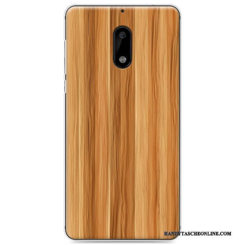 Hülle Nokia 6 Taschen Holz Handyhüllen, Case Nokia 6 Schutz Weiß