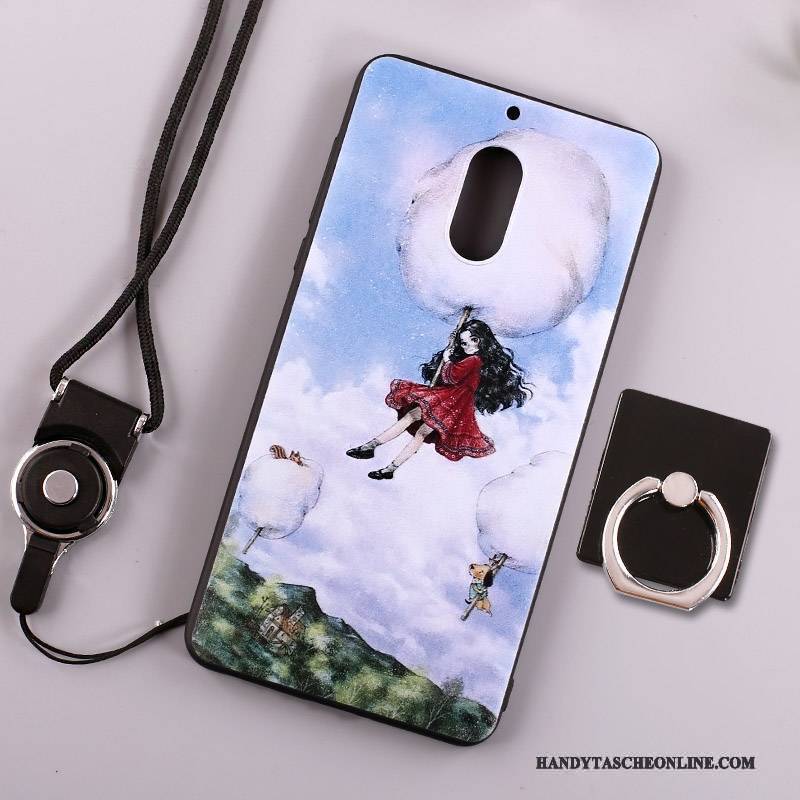 Hülle Nokia 6 Taschen Hängender Hals Ring, Case Nokia 6 Schutz Weiß Handyhüllen