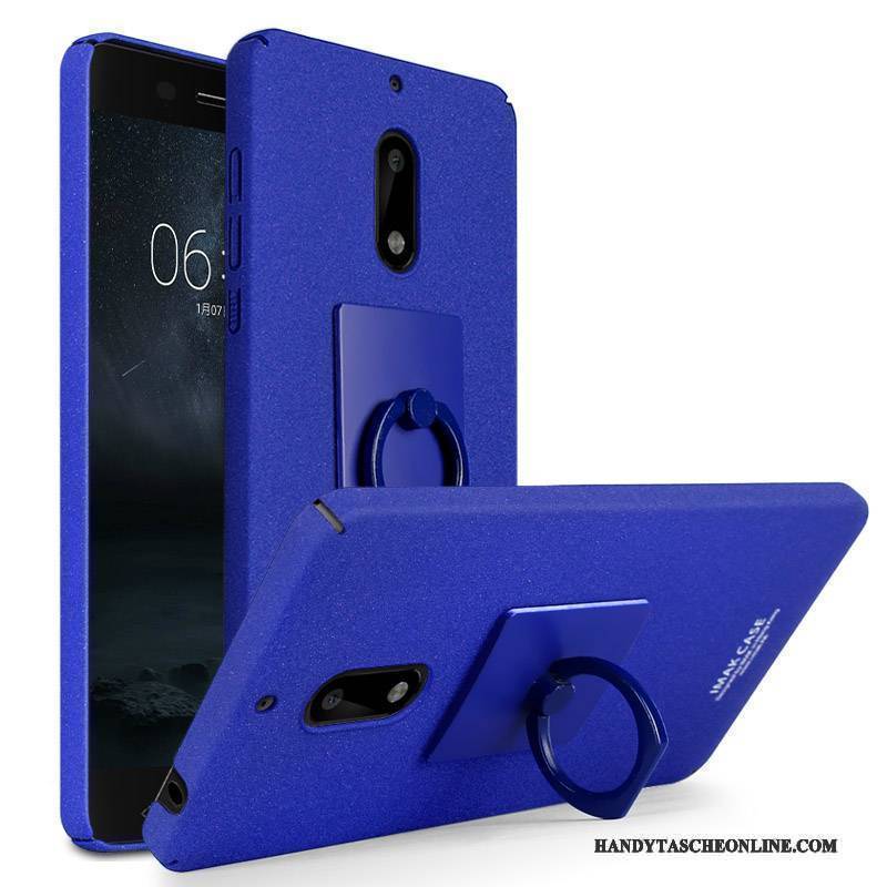 Hülle Nokia 6 Taschen Ring Nubuck, Case Nokia 6 Schutz Handyhüllen Anti-sturz