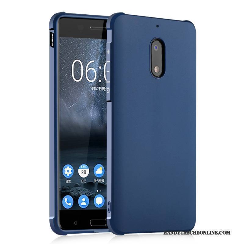 Hülle Nokia 6 Taschen Schwarz Nubuck, Case Nokia 6 Silikon Handyhüllen Anti-sturz