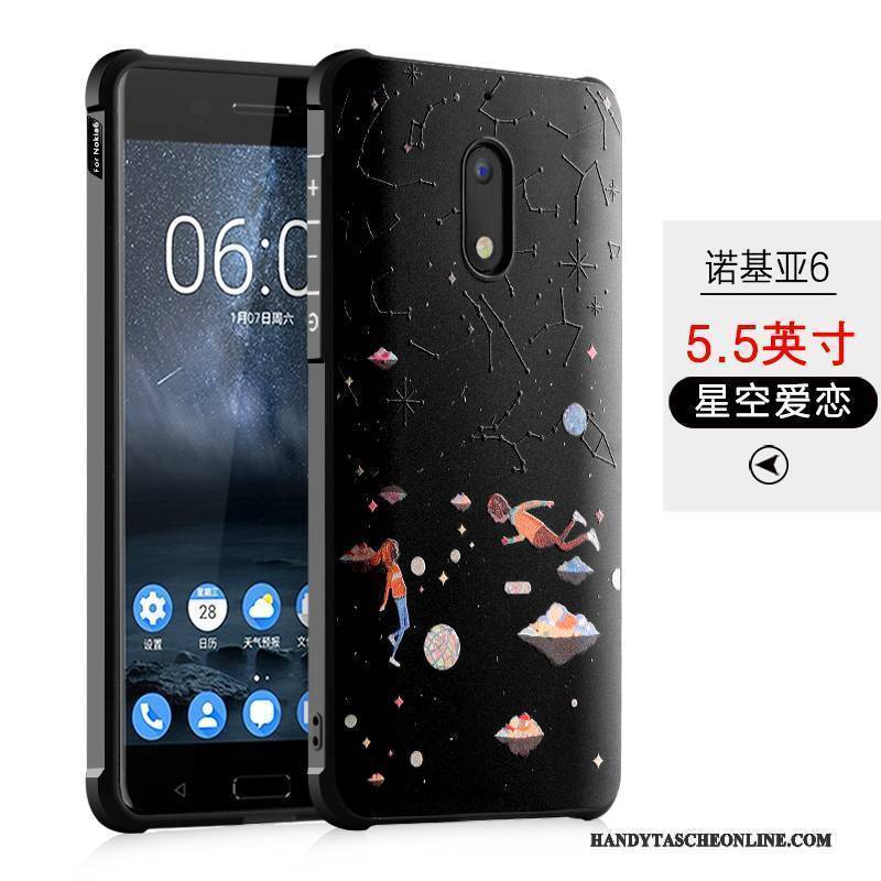 Hülle Nokia 6 Weiche Anti-sturz Trend, Case Nokia 6 Silikon Schwarz Handyhüllen