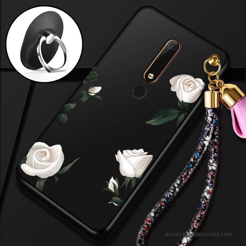 Hülle Nokia 6 Weiche Handyhüllen Rot, Case Nokia 6 Membran Blumen