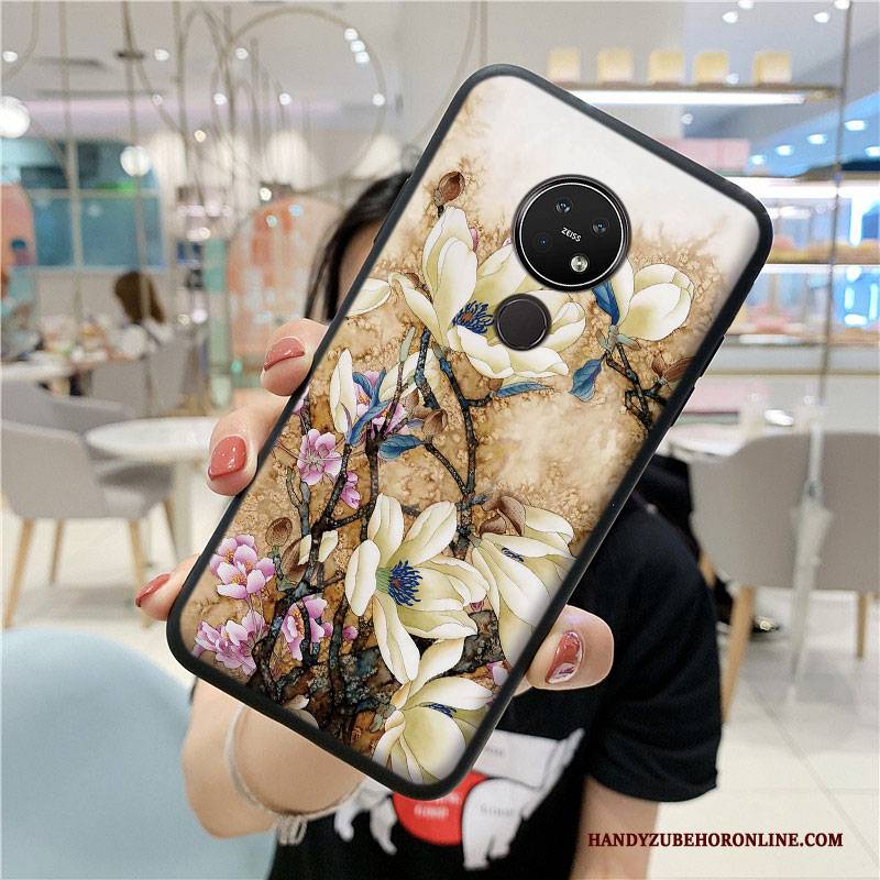 Hülle Nokia 7.2 Taschen Anti-sturz Chinesische Art, Case Nokia 7.2 Silikon Gelb Trend