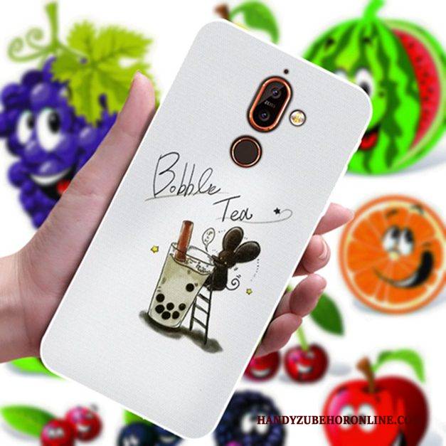 Hülle Nokia 7 Plus Karikatur Angepasst Handyhüllen, Case Nokia 7 Plus Liebhaber Blumen