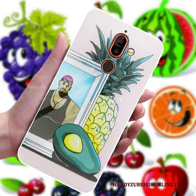 Hülle Nokia 7 Plus Karikatur Angepasst Handyhüllen, Case Nokia 7 Plus Liebhaber Blumen