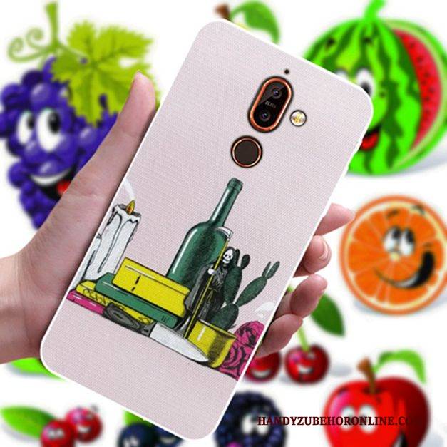 Hülle Nokia 7 Plus Karikatur Angepasst Handyhüllen, Case Nokia 7 Plus Liebhaber Blumen