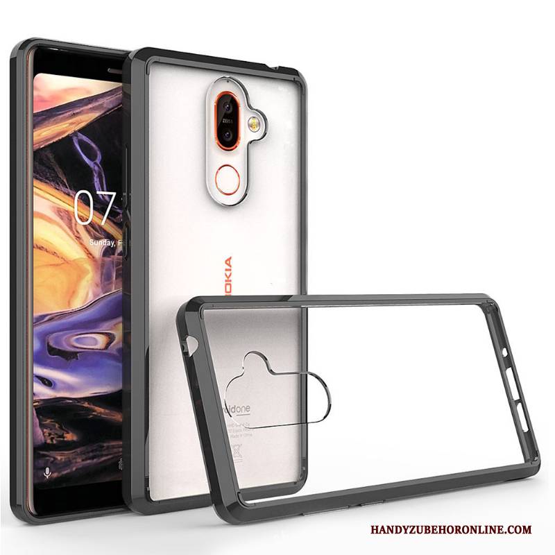 Hülle Nokia 7 Plus Schutz Grenze Anti-sturz, Case Nokia 7 Plus Transparent Schwarz