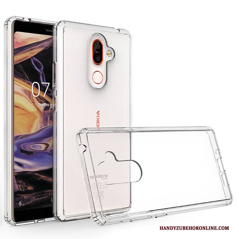 Hülle Nokia 7 Plus Schutz Grenze Anti-sturz, Case Nokia 7 Plus Transparent Schwarz