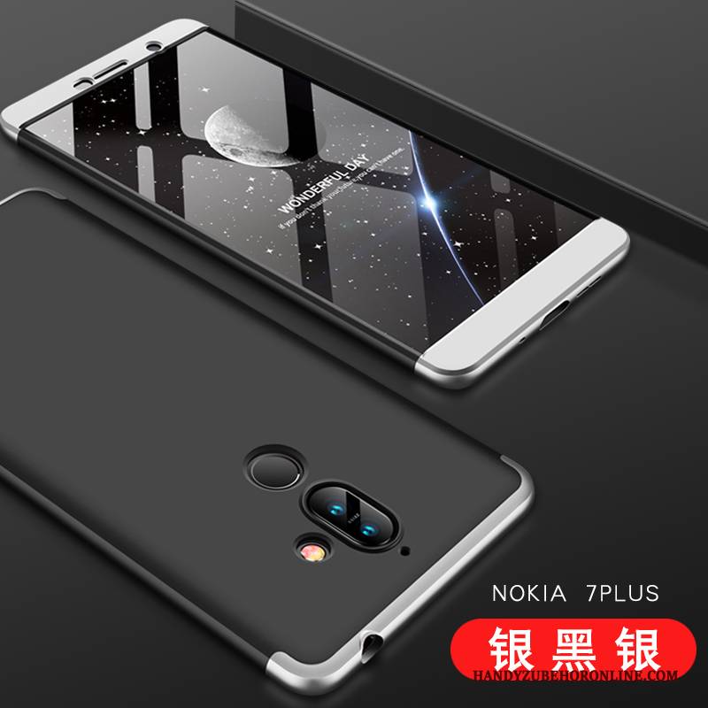 Hülle Nokia 7 Plus Silikon Anti-sturz Trendmarke, Case Nokia 7 Plus Weiche Silber Handyhüllen