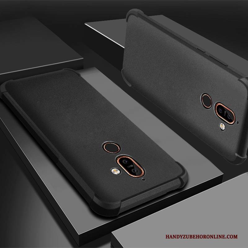 Hülle Nokia 7 Plus Taschen Nubuck Anti-sturz, Case Nokia 7 Plus Silikon Handyhüllen Lila