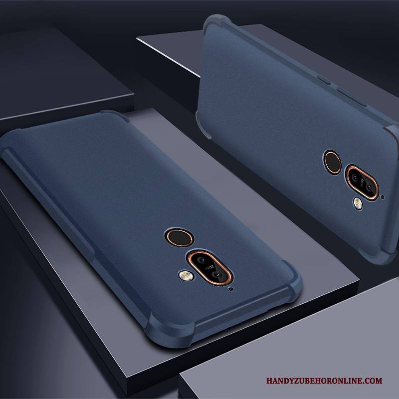 Hülle Nokia 7 Plus Taschen Nubuck Anti-sturz, Case Nokia 7 Plus Silikon Handyhüllen Lila