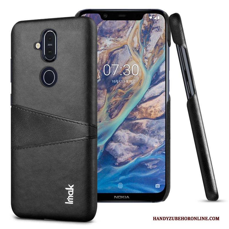 Hülle Nokia 8.1 Lederhülle Karte Handyhüllen, Case Nokia 8.1 Leder