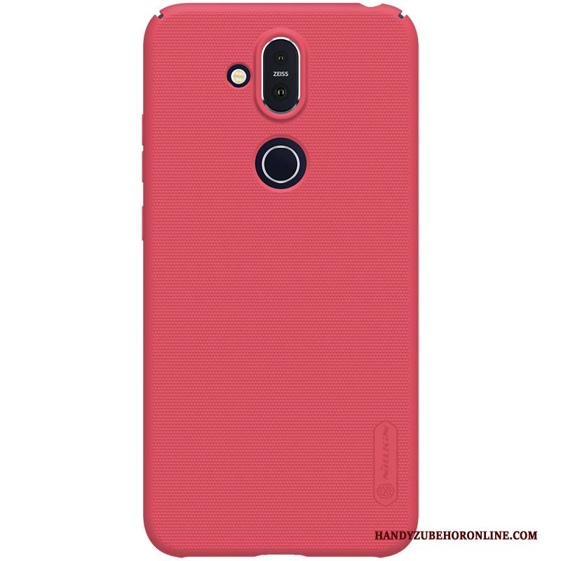 Hülle Nokia 8.1 Schutz Nubuck Schwer, Case Nokia 8.1 Rot Anti-sturz