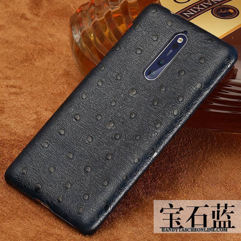 Hülle Nokia 8 Retro Angepasst Anti-sturz, Case Nokia 8 Leder Schwer Schwarz