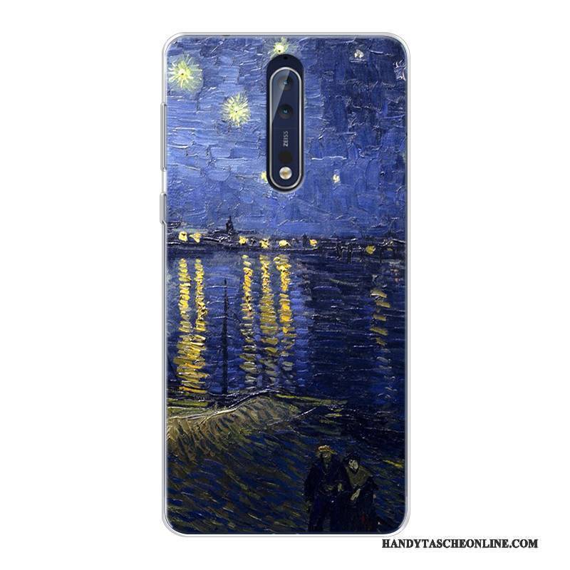 Hülle Nokia 8 Taschen Angepasst Sternenhimmel, Case Nokia 8 Farbe Hoch Kunst