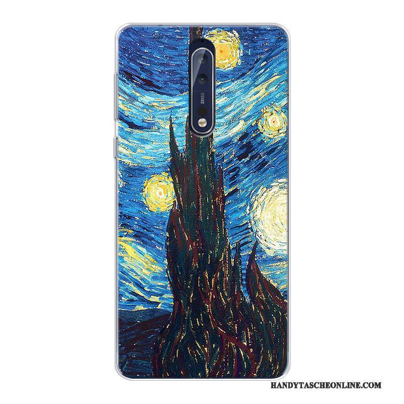 Hülle Nokia 8 Taschen Angepasst Sternenhimmel, Case Nokia 8 Farbe Hoch Kunst