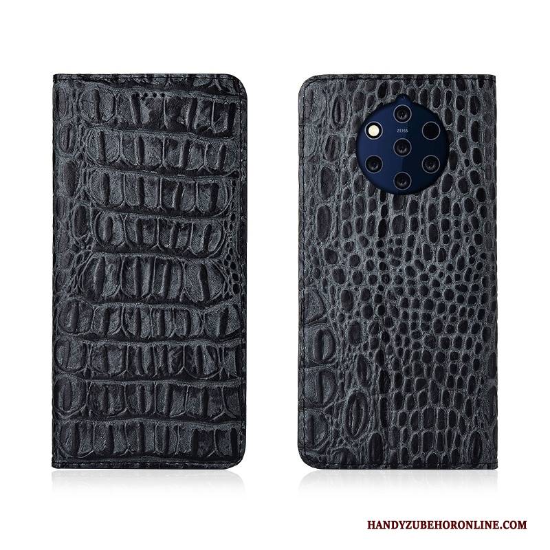 Hülle Nokia 9 Pureview Leder Neu Handyhüllen, Case Nokia 9 Pureview Lederhülle Schwarz Anti-sturz