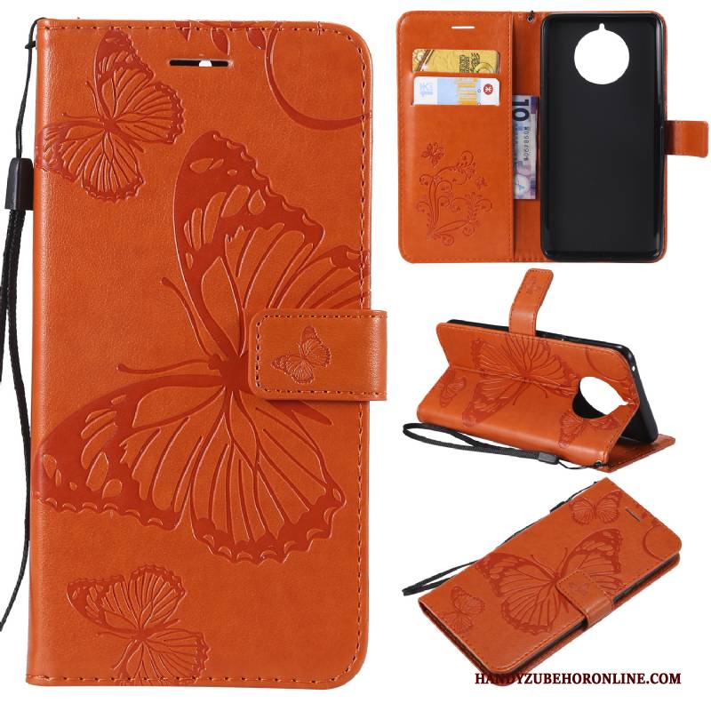 Hülle Nokia 9 Pureview Schutz Schmetterlingsblumen Karte, Case Nokia 9 Pureview Lederhülle Anti-sturz Grün