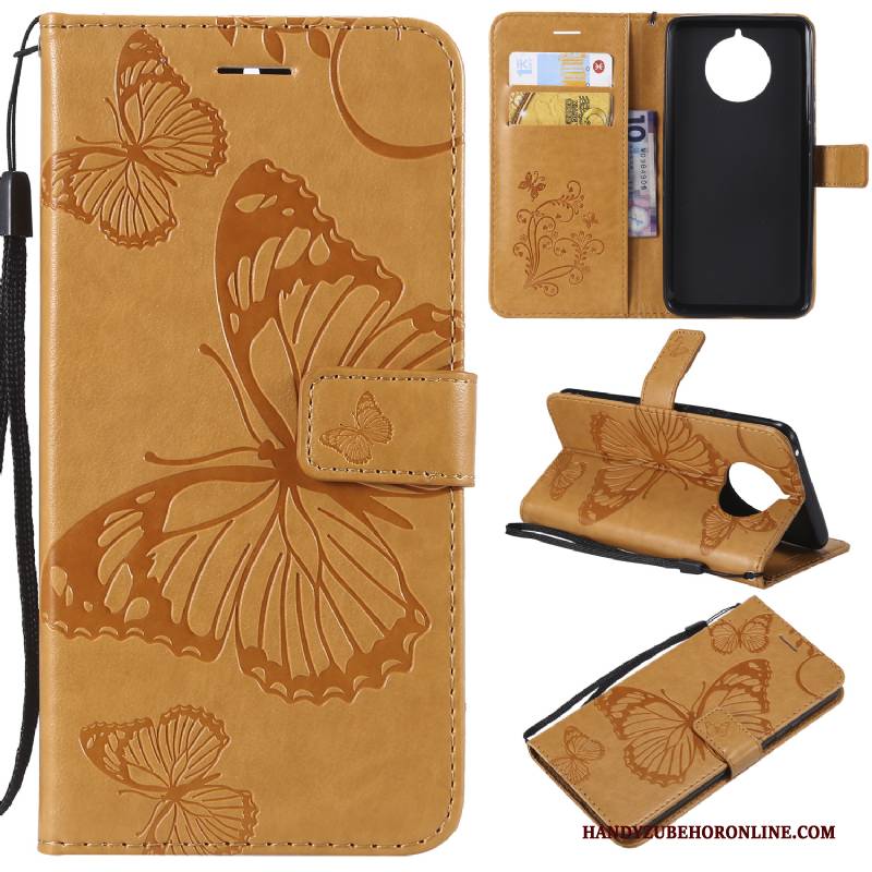 Hülle Nokia 9 Pureview Schutz Schmetterlingsblumen Karte, Case Nokia 9 Pureview Lederhülle Anti-sturz Grün