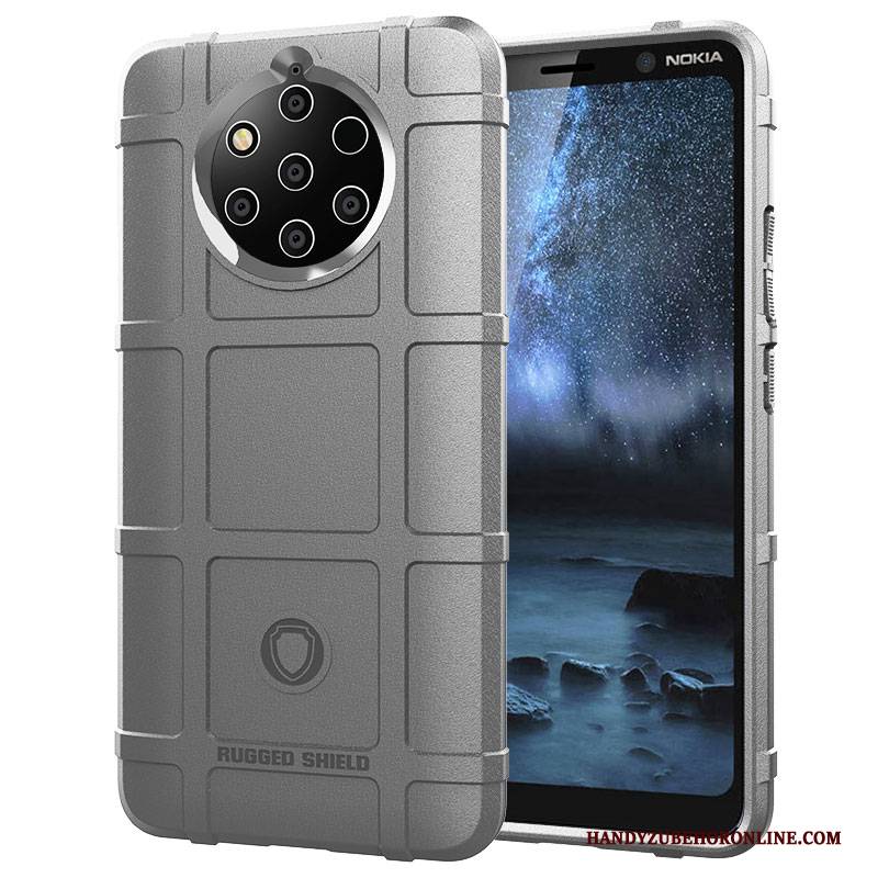 Hülle Nokia 9 Pureview Taschen Handyhüllen Pu, Case Nokia 9 Pureview Schutz Anti-sturz Grau